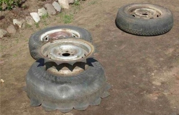 Цветочный вазон из покрышки